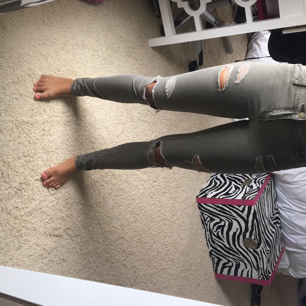 Olive green jeans
